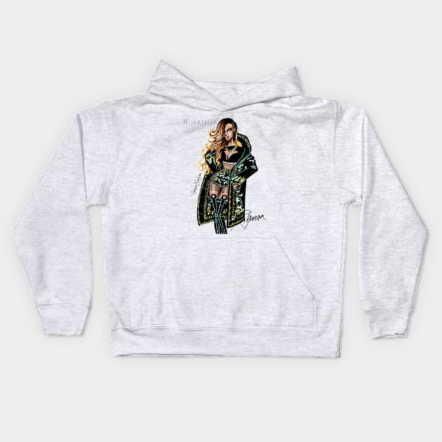 Rihanna Kids Hoodie by armandmehidri